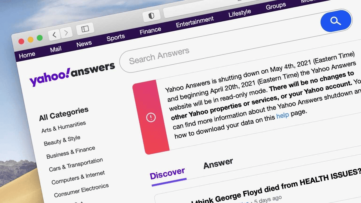Yahoo answers shutting down