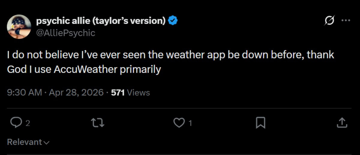 Weather App Outage Confirmed by Apple